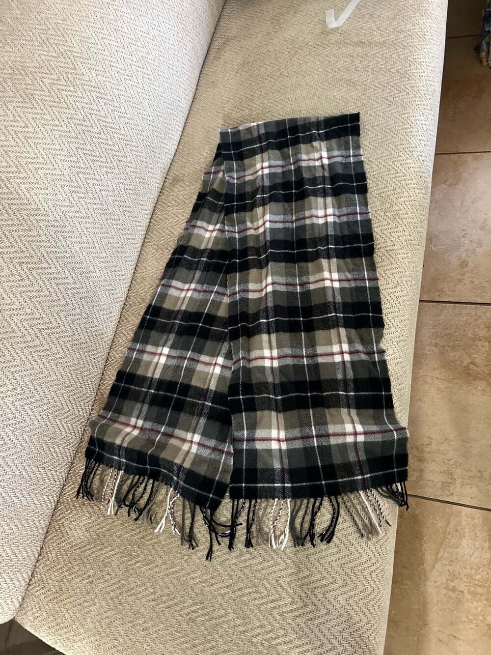 Johnstons of Elgin 100% Cashmere Plaid Scarf Made in Scotland